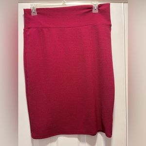Burgundy LuLaRoe Cassie Pencil Skirt - Size XL